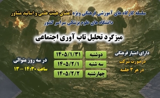 ششمین کارگاه ویژه اساتید مشاور دانشگاه های علوم پزشکی سراسر کشور در سال 1405 برگزار می شود